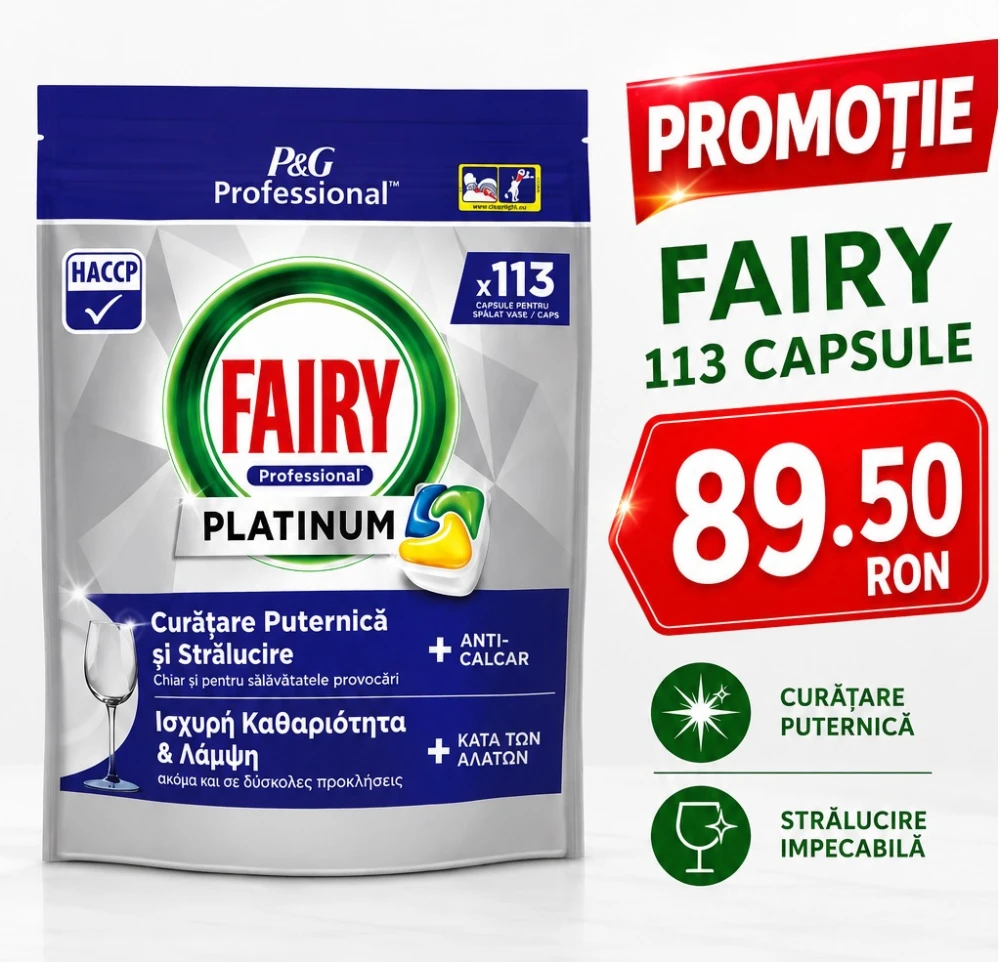 Detergent Masina Spalat Vase FAIRY Professional Platinum  113 capsule