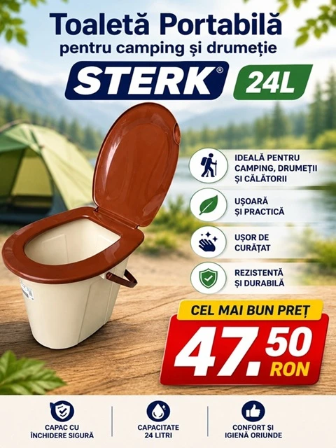 Toaletă portabilă pentru camping și drumeție diverse culori  Sterk 24L