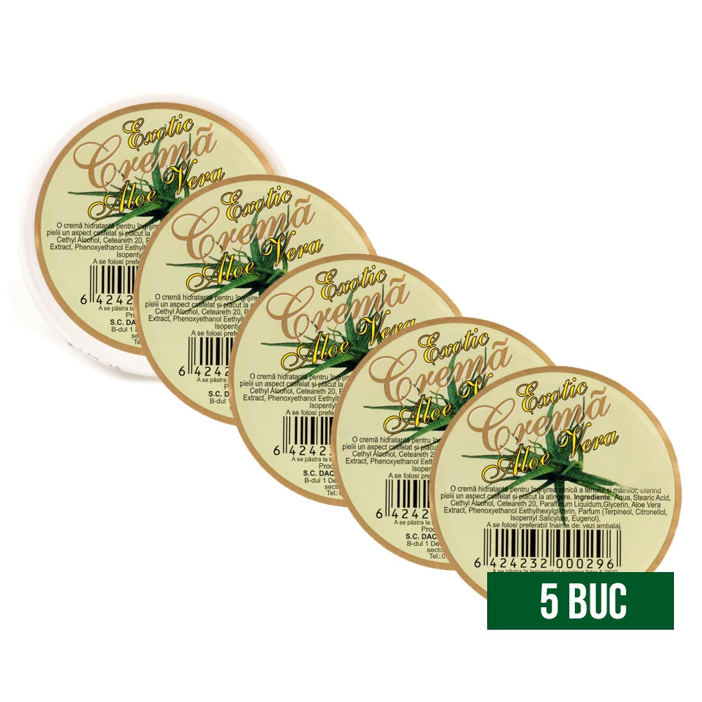 Crema hidratanta maini si ten Exotic Aloe Vera 100ml 5buc/set
