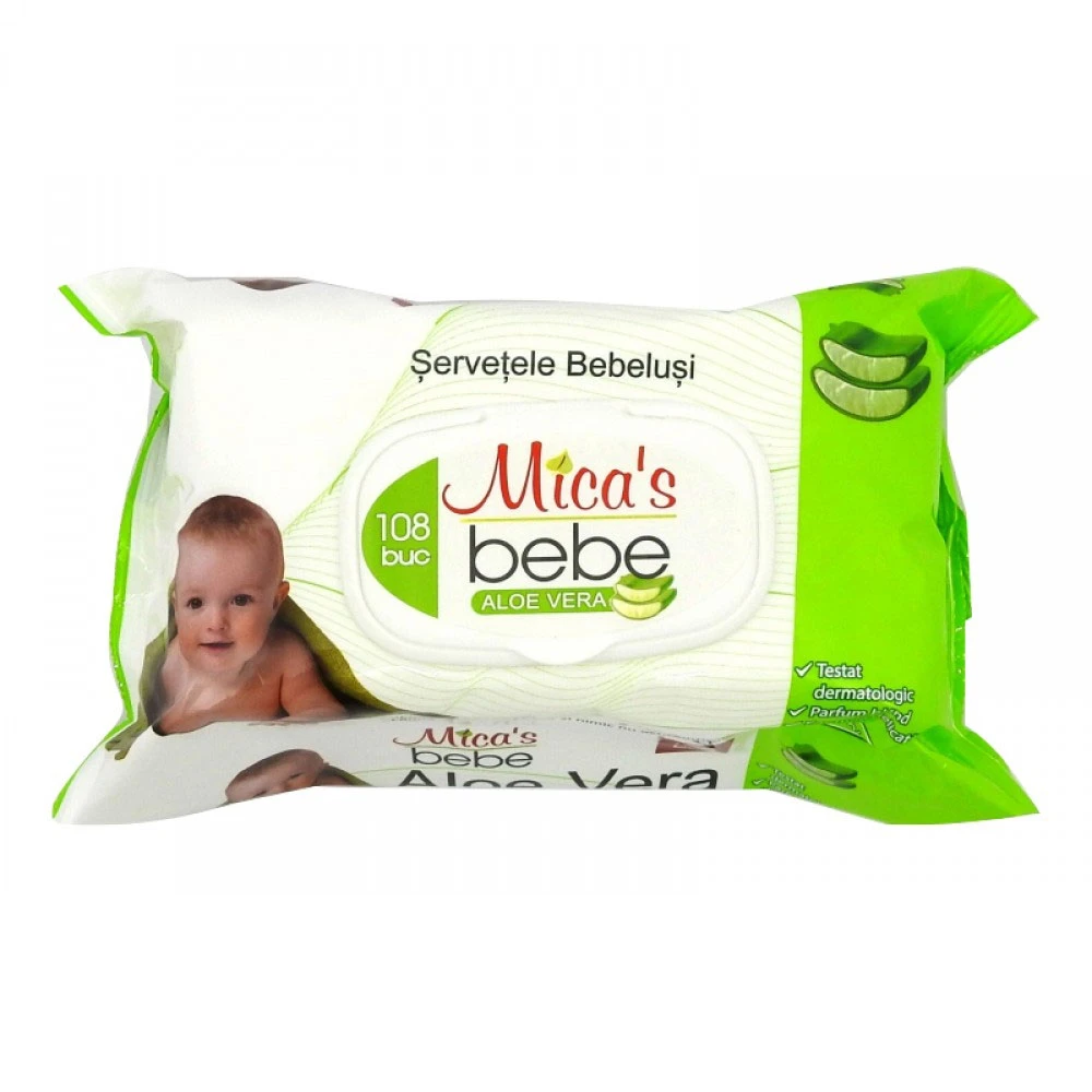 Servetele Umede Cu Capac Micas Bebelusi Aloe Vera 108buc
