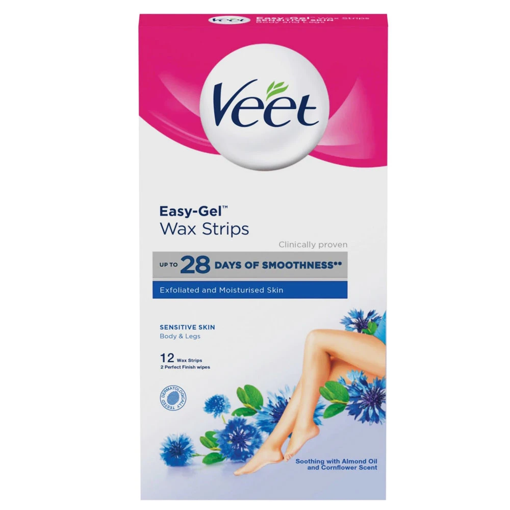 Benzi Ceara Depilatoare Corp Veet Easy Gel Piele Sensibila 12buc