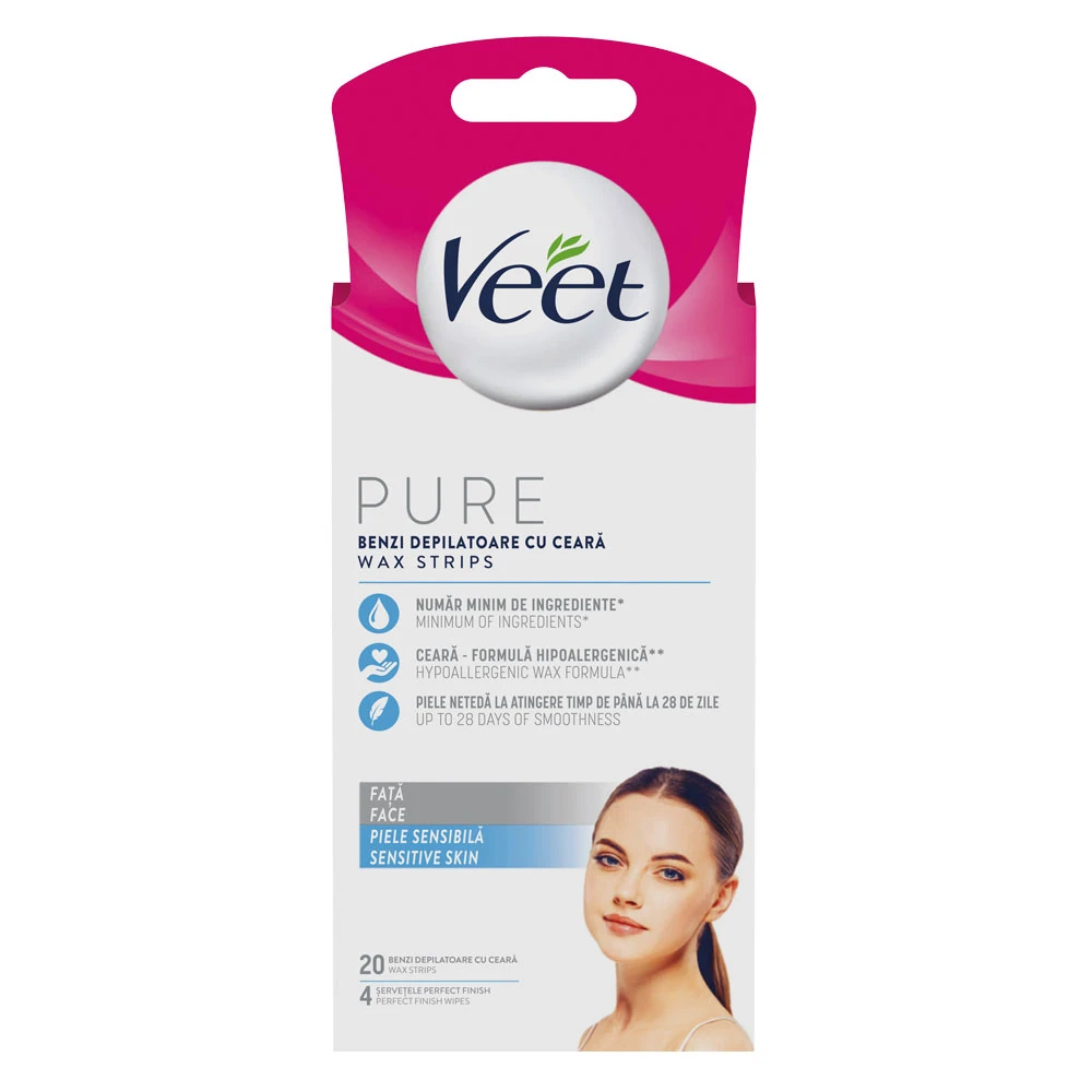 Benzi Depilatoare Fata Veet Pure Sensitive Skin 20buc