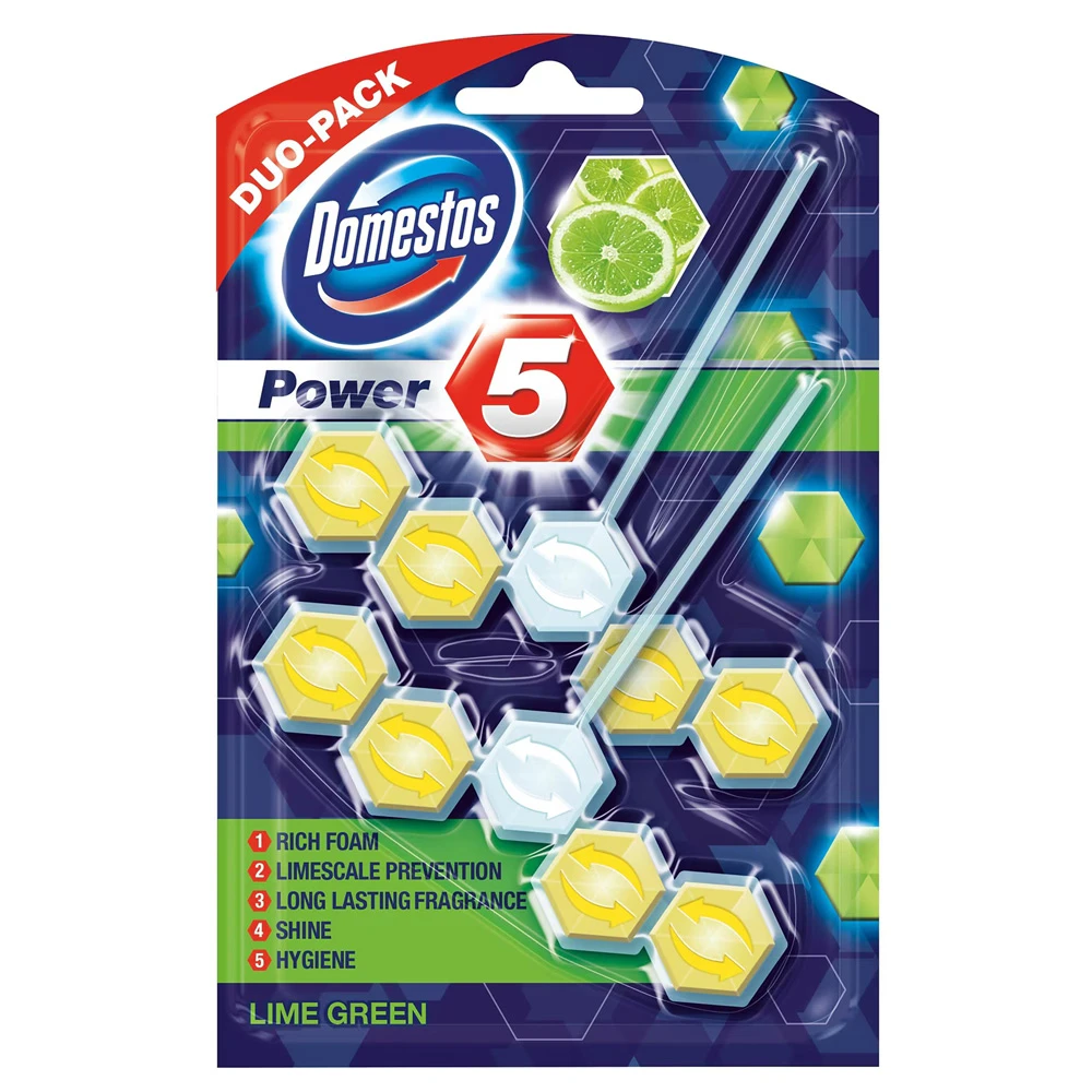 Odorizant wc bile Domestos Lime 2x55g