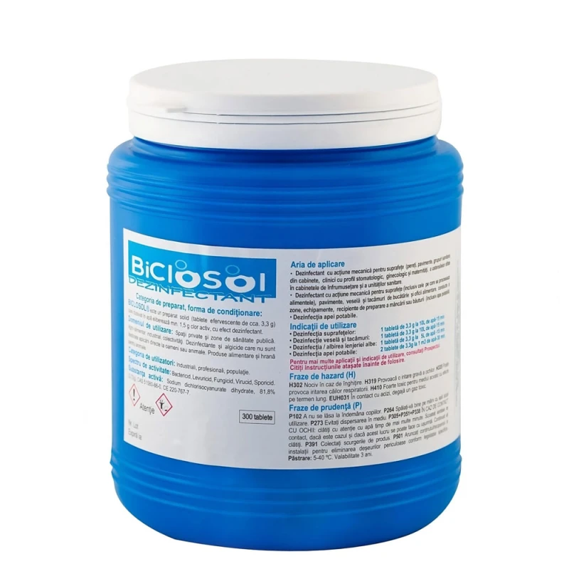 Pastile Clorigene Cloramina Dezinfectant Efervescent Biclosol 300buc/cutie 1KG