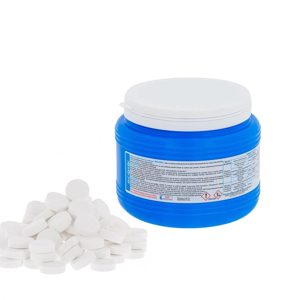 Pastile Clorigene Cloramina Dezinfectant Efervescent Biclosol 200buc/cutie