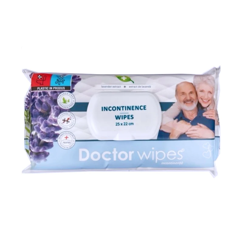 Servetele umede Incontinenta Doctor Wipe's Lavanda 50buc