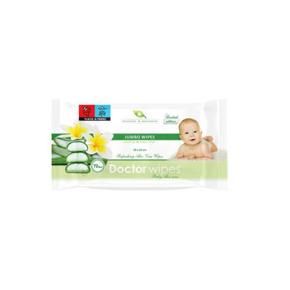 Servetele umeded Doctor Wipe's Jumbo Aloe Vera 72buc