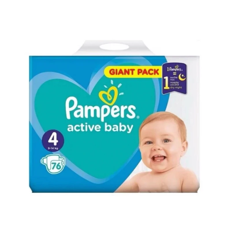 Scutece Copii Pampers New Giant Pack nr4. 9-14kg 76buc