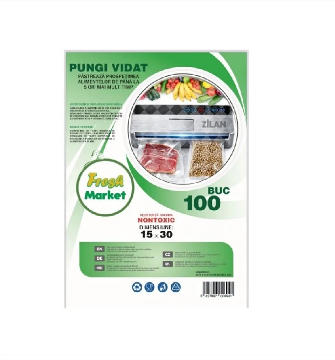 Set 100 pungi de vidat Gofrate Fresh 15x30cm 