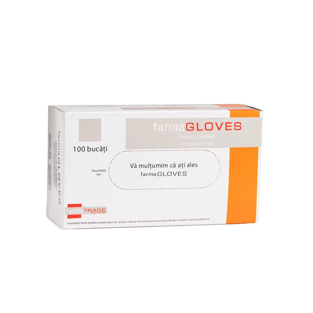 Manusi Latex Nepudrate Diverse Marimi Farma Gloves 100buc