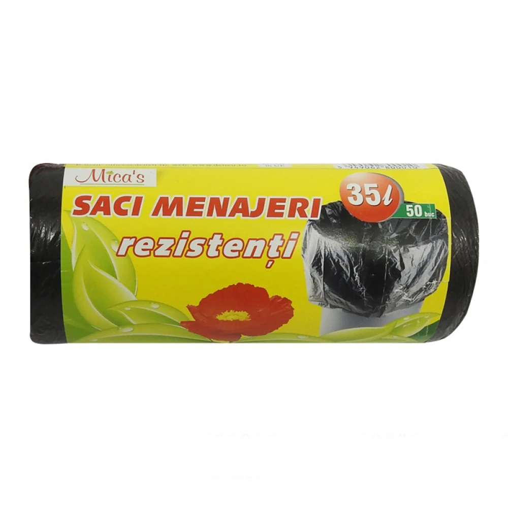 Saci menajeri Mica's LDPE, 35L, 50 buc/rola