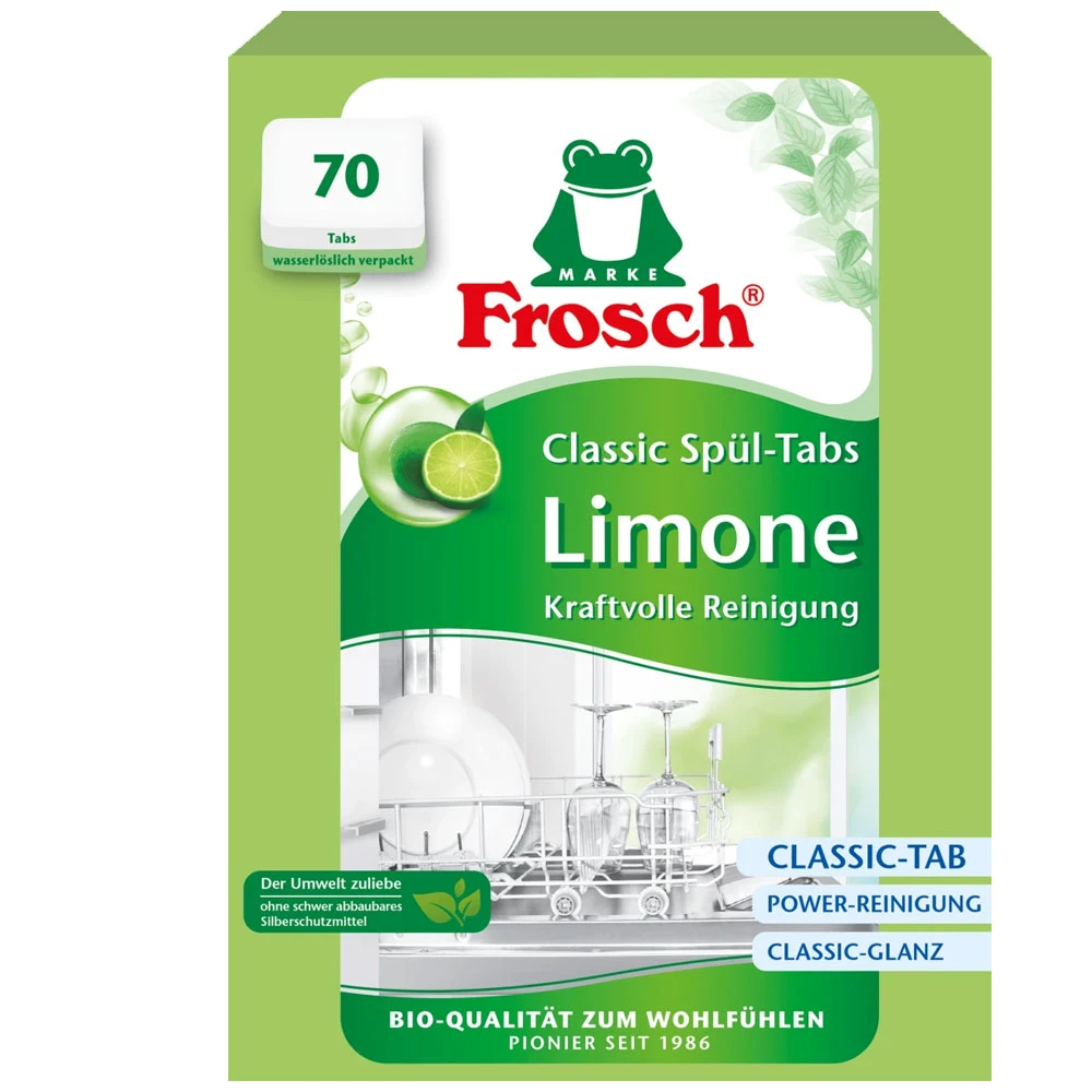 Detergent de Vase Ecologic Pastile clasic pt. masina de spalat Lime Frosch 70 buc