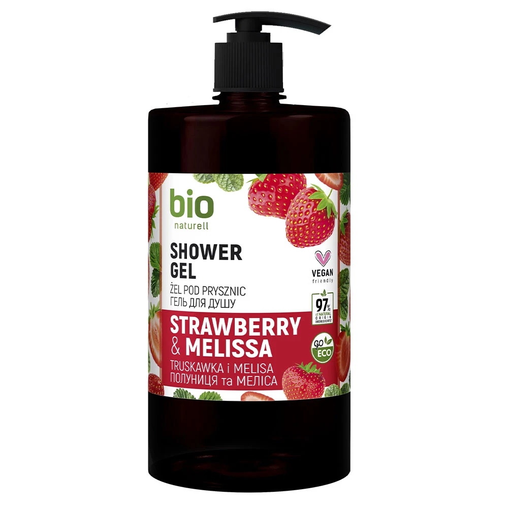 Gel de dus Bio Naturell Strawberry si Melissa cu pompita 946ml