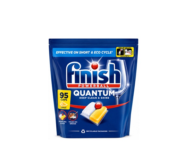 Finish Detergent pentru Vase Capsule Quantum Lemon 95 buc