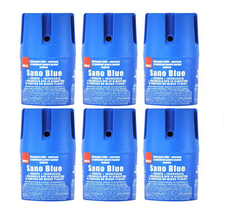Pachet promo 6 X Odorizant wc Blue Sano 150g