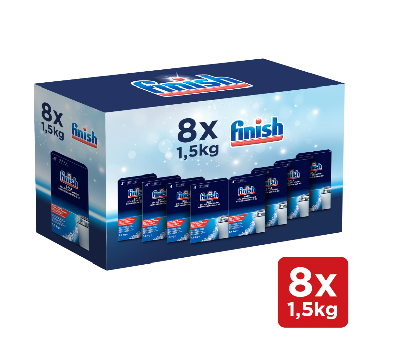Pachet promo 8 X Sare speciala pentru masina de spalat vase Finish 1.5kg