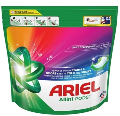 ARIEL DETERGENT CAPSULE 65BUC PODS ALL IN 1 COLOR
