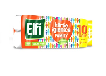 Hartie igienica Elfi Family Piersica 10 role 3 straturi 