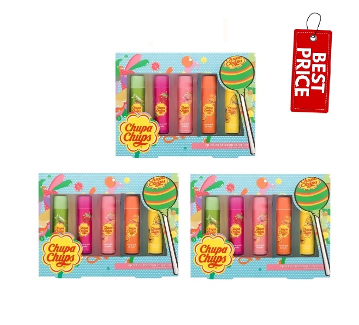 Pachet 3 X set Balsam de buze diverse sortimente Chupa Chups 5 Bucati 