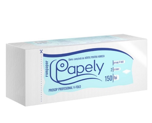 Hartie prosop V Papely alba 2 str 21x25 cm 150 buc/pach 