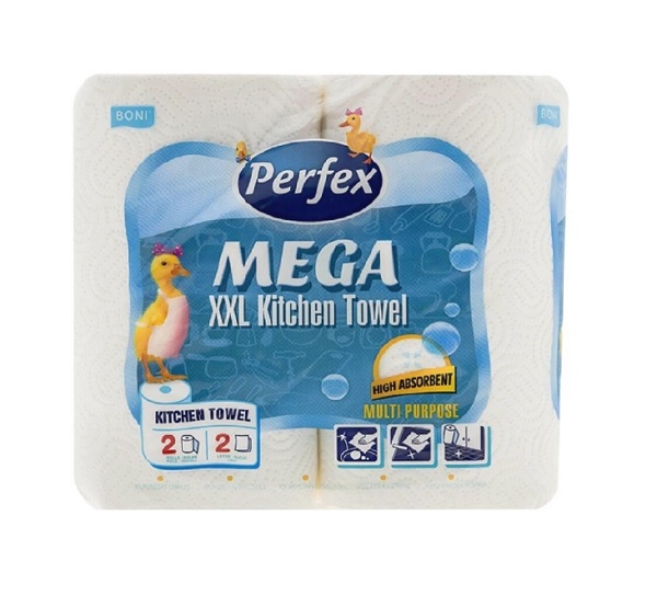 Hartie Prosop Alb Perfex Mega XXL 2 Straturi 2 Role 90 Foi/Rola