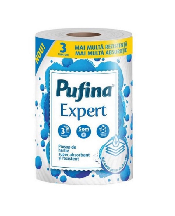 Prosop de hartie Pufina Expert 3 straturi 50m/rola