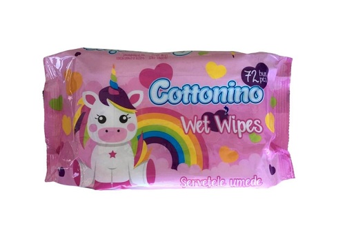 Servetele umede pt copii Cottonino Unicorn Pink 72 buc