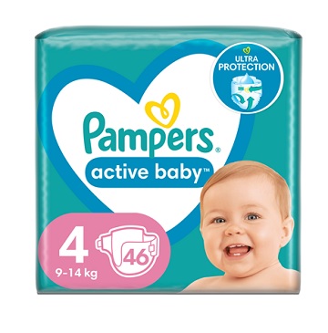 Scutece Pampers Active Baby Nr.4 9-14Kg 46 bucati