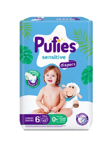 Scutece Pufies Fashion & Nature Nr. 6 ,13+Kg 42 buc 