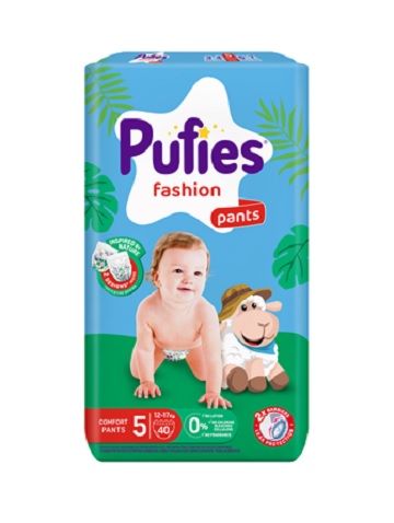 Scutece Pants Pufies Fashion & Nature Nr.5 ,12-17Kg 40 buc