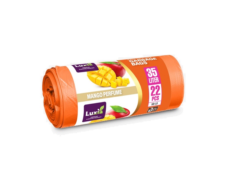 LUXIA SACI MENAJ MANGO 35L 22BUC CU URECHI PARFUMATI 