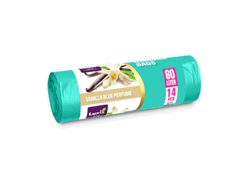 LUXIA SACI MENAJ VANILLA BLUE 60L 14BUC CU URECHI PARFUMATI 