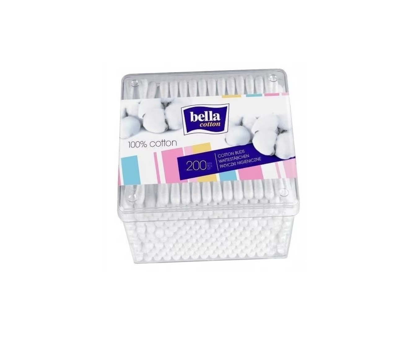BELLA BETISOARE URECHI 200 BUC CUTIE PATRATA