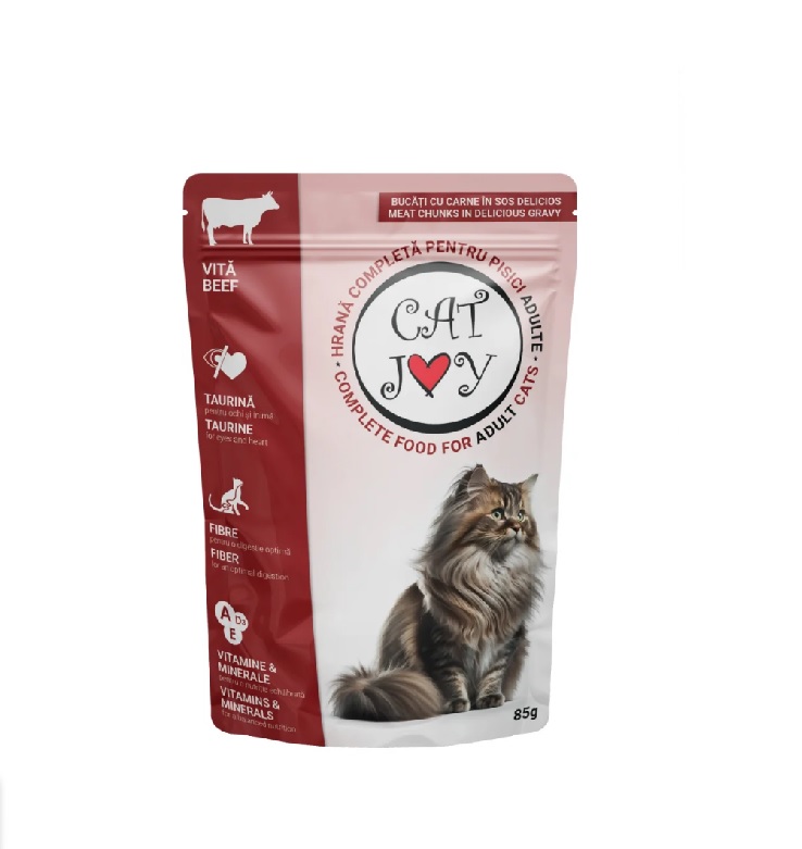 Hrana umeda pentru pisici Cat Joy vita 85g