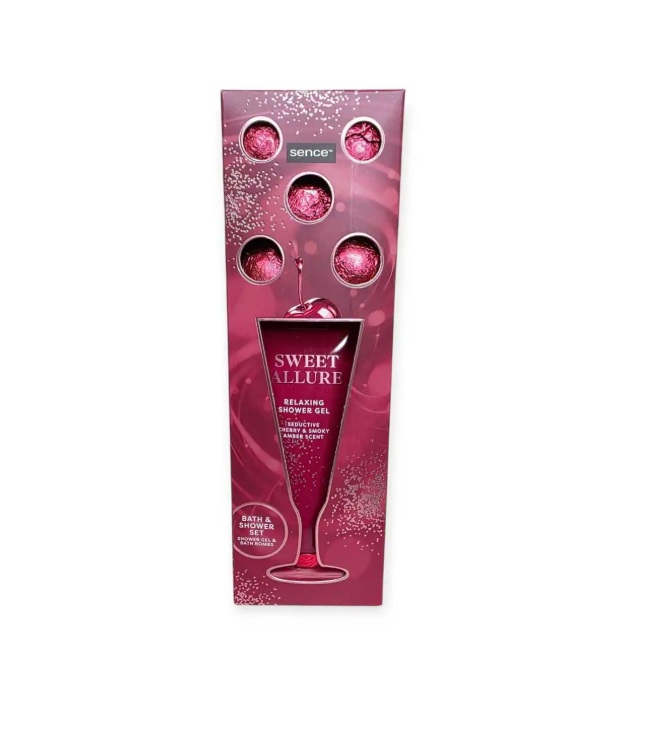 Gel Dus Sence 150ML & Bomba de Baie 5X15GR NIGHT LUXE SWEET ALLURE