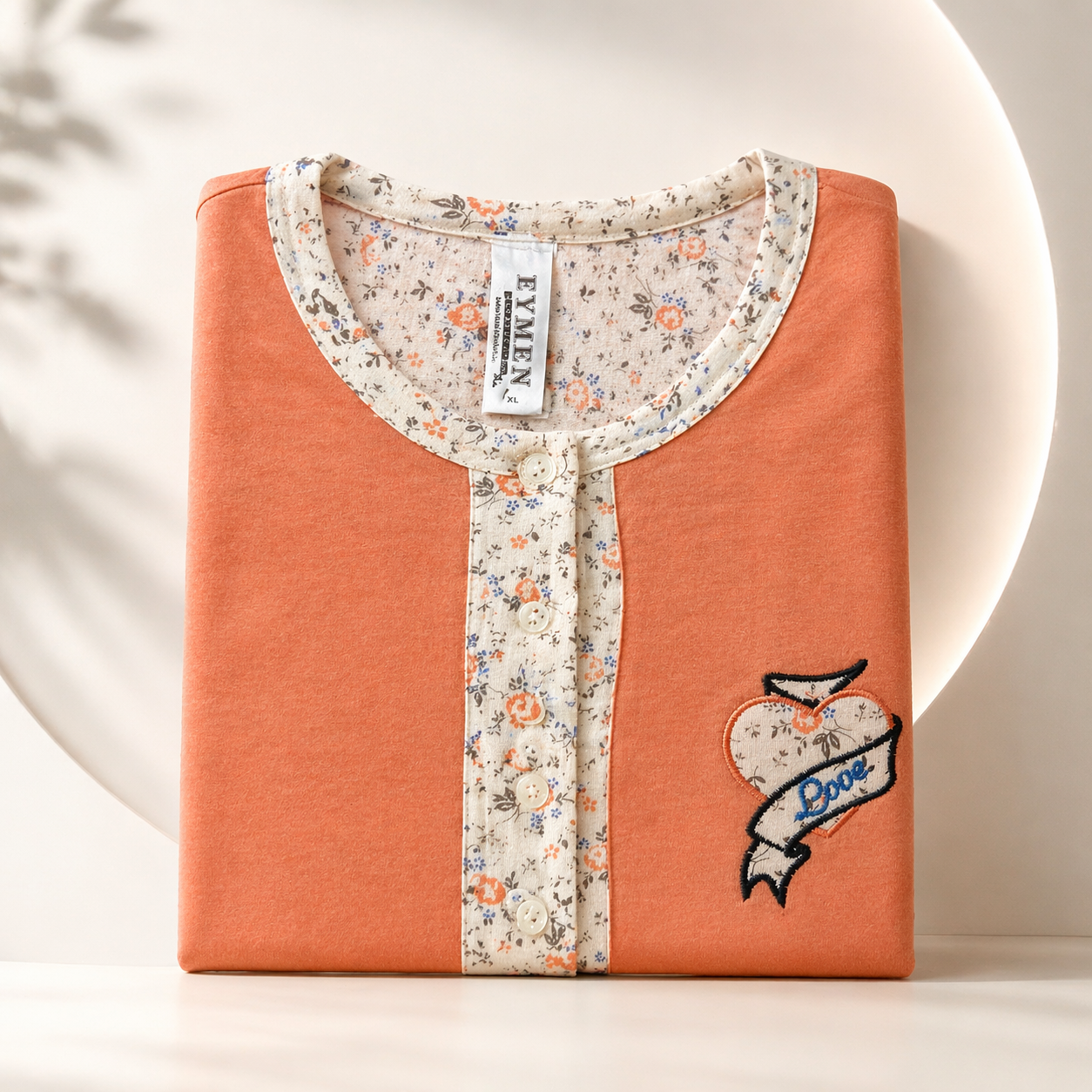 Pijama damă cu imprimeu floral și nasturi -confort zilnic Marimea 4XL
