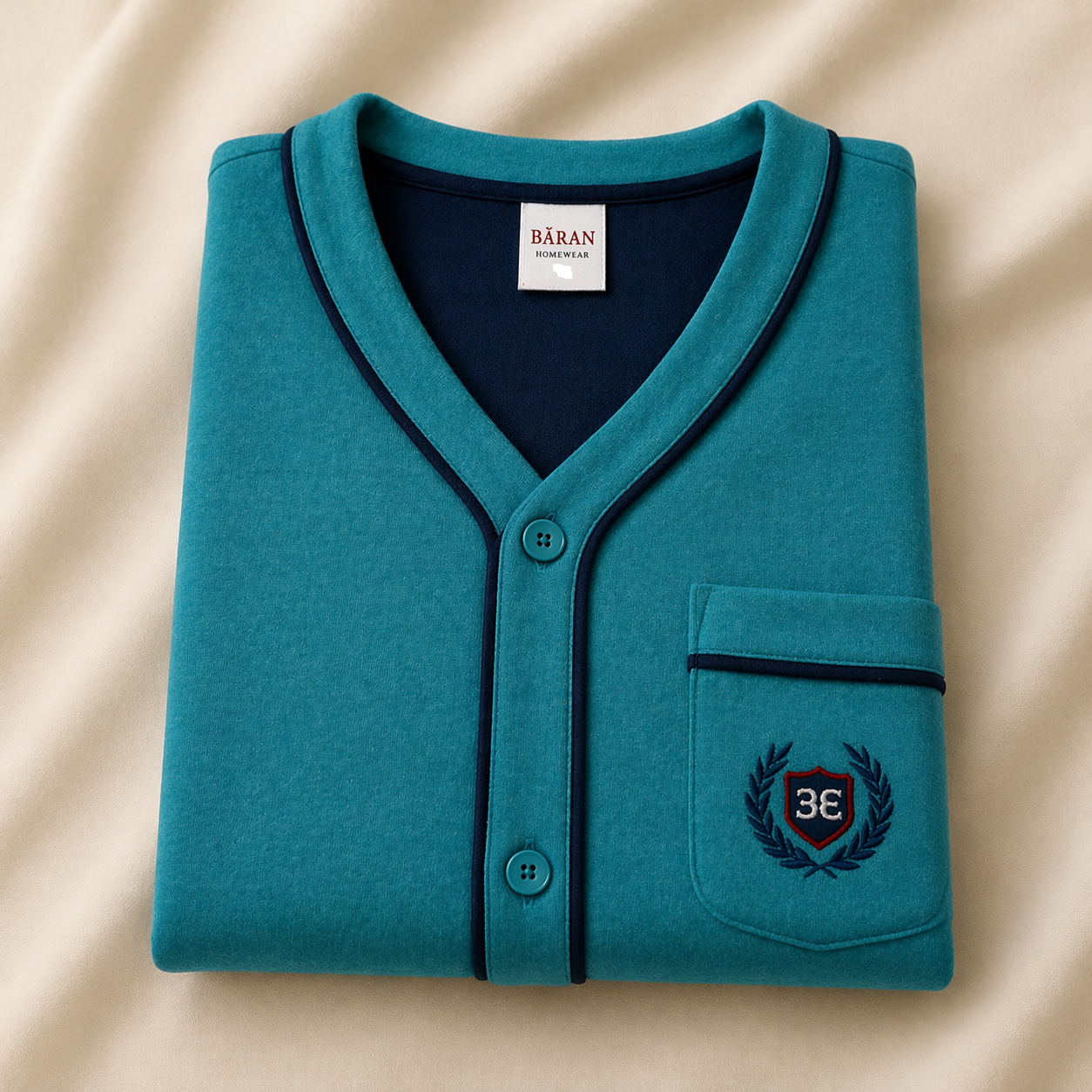 Pijama bărbați din bumbac, model clasic cu nasturi și buzunar – confort maxim ,marimea 5XL
