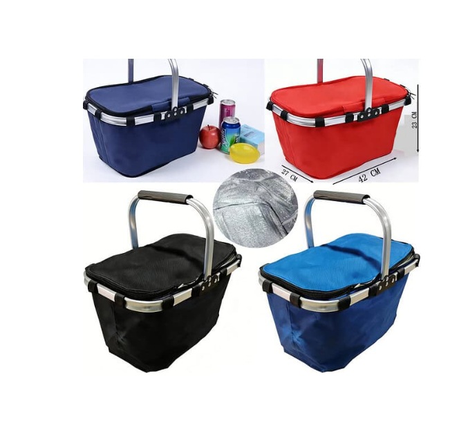 Coș Picnic Termic Pliabil 42 x 27 x 23 Cm, Textil + PVC A-90171 Wei