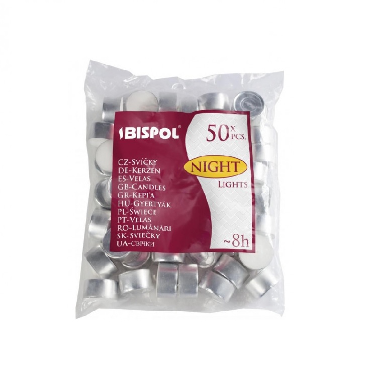 Lumanari Pastile Bispol rezistente 8 ore 50buc/set TL8-50 