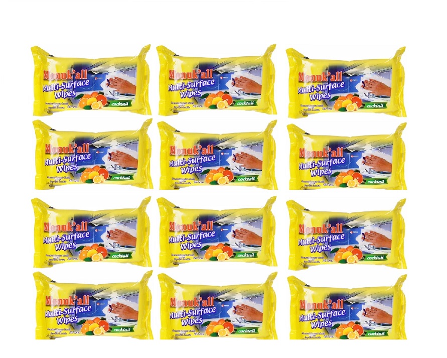 Pachet promo 12 X Servetele umede multi-suprafete Monuk'all 80 buc/pachet