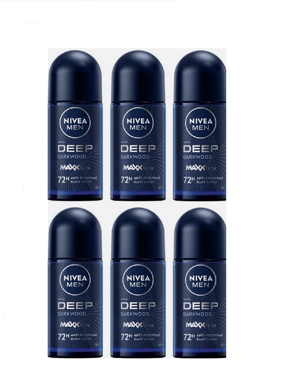 Pachet Promo 6 X Antiperspirant Roll On Nivea Men Deep Dark Wood 50ml
