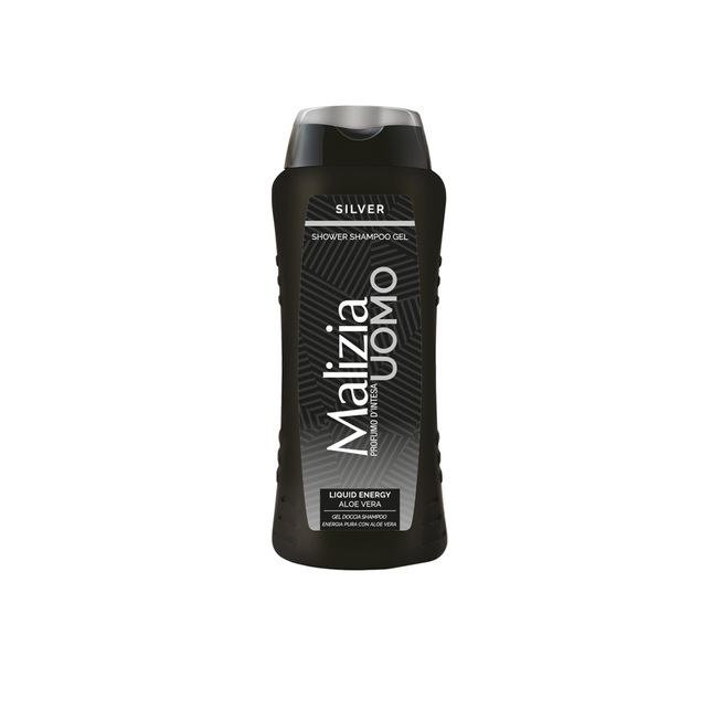 Gel de dus si sampon pentru barbati Energizing Silver, 250 ml, Malizia 