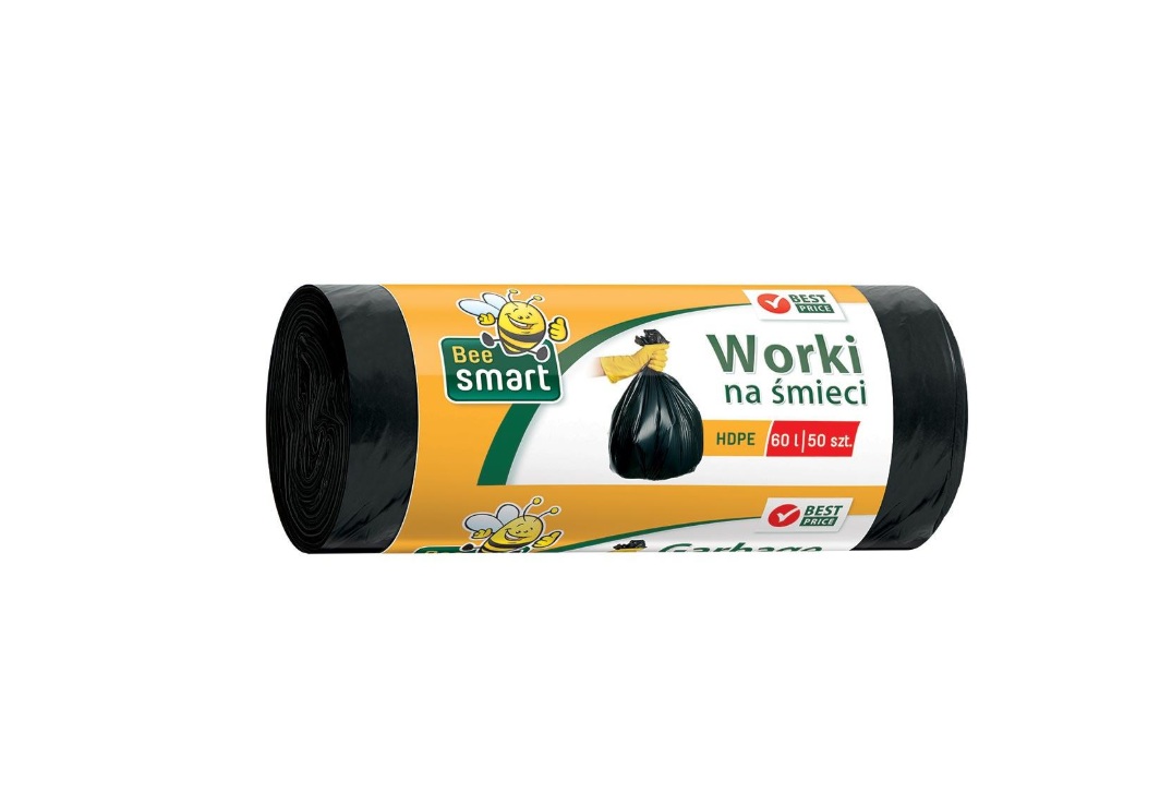 Saci menajeri Bee Smart Strong 60l negri 50buc