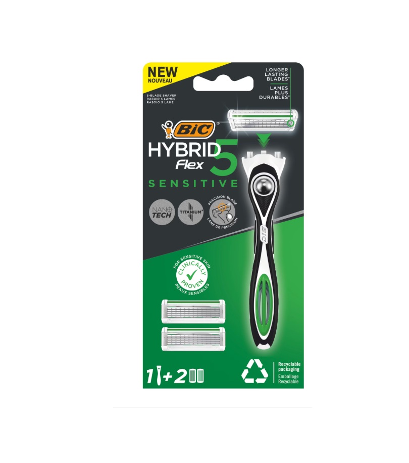 Aparat de ras cu 5 lame, BIC HYBRID 5 FLEX Sensitive