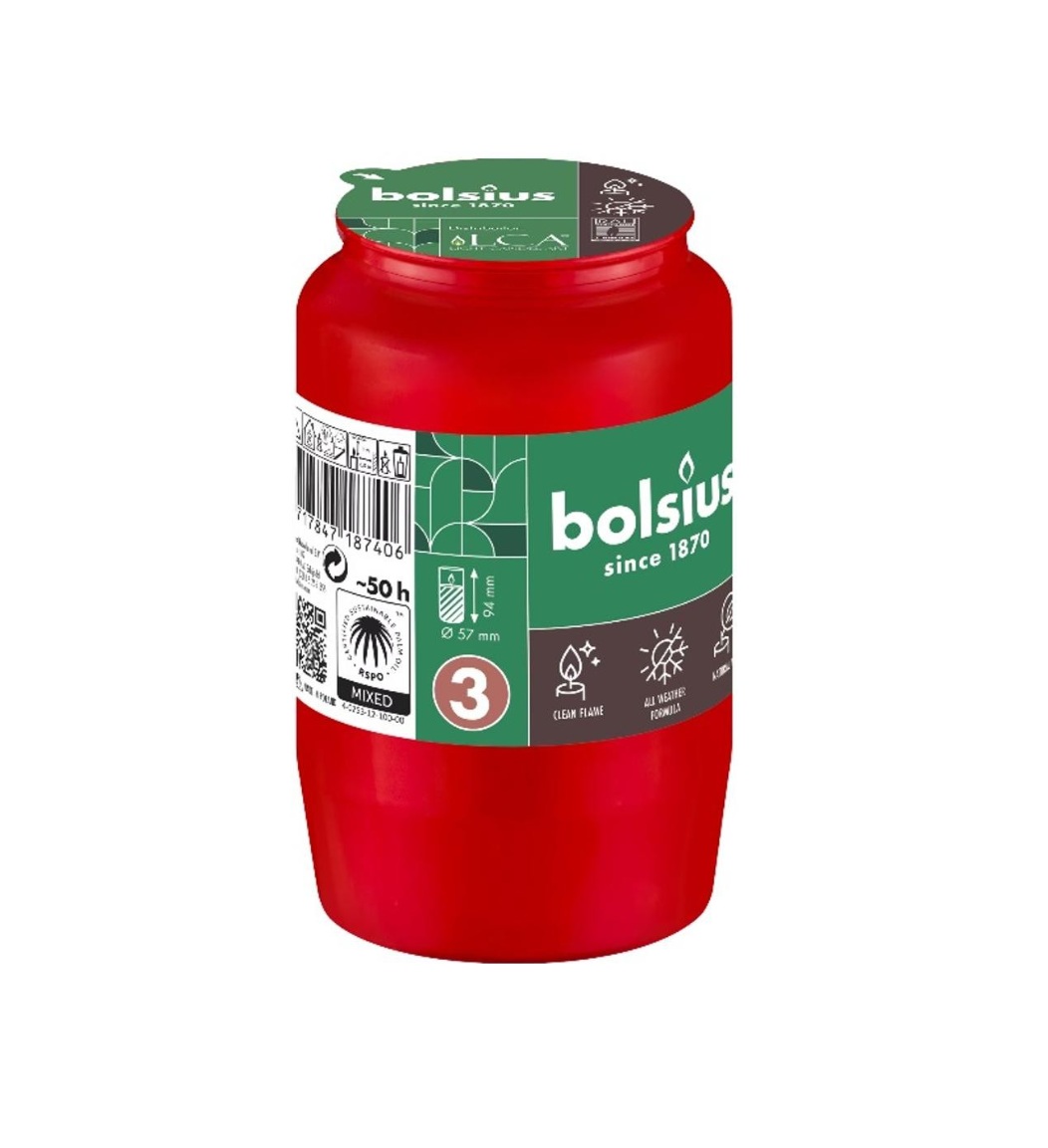 Candela rezerva ulei bolsius bo nr .3 rosu 