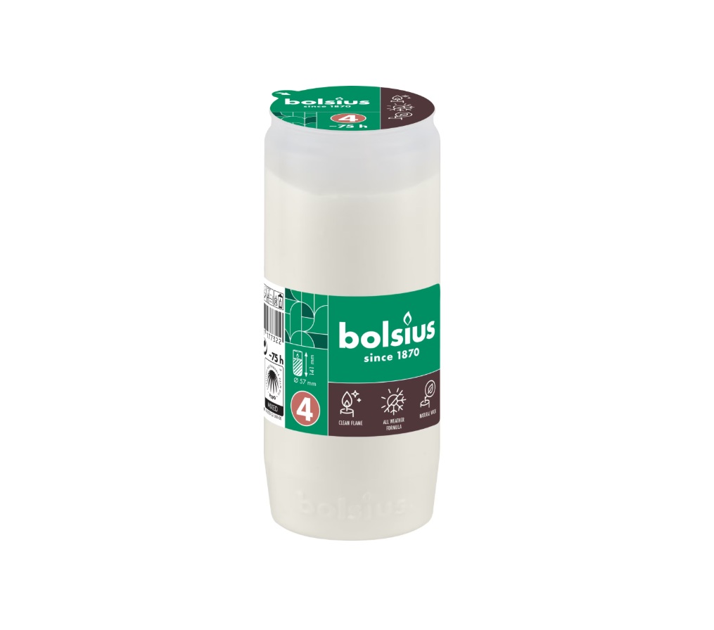 Candela rezerva Bolsius alb  4 zile /RC4 nr 5