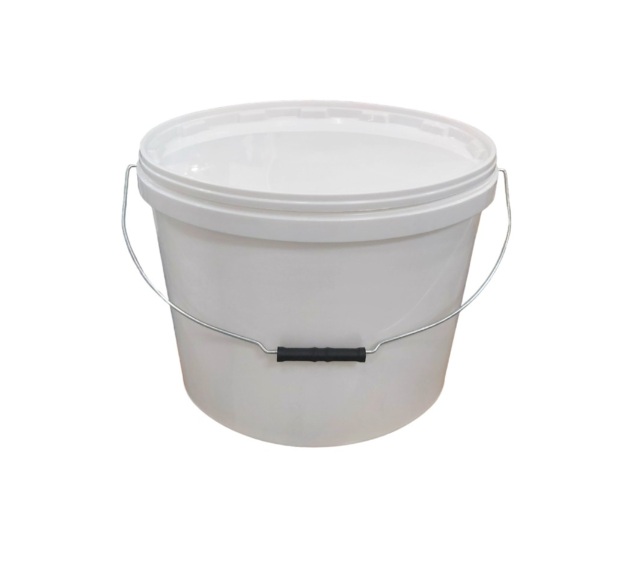 Galeata ovala din plastic cu maner metalic si capac sigilabil Clino 18kg