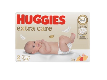 Scutece Extra Care Huggies 3-6 Kg 58 buc nr.2