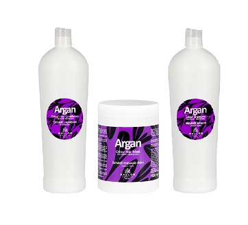 Pachet promo Kallos Argan Balsam + Sampon + Tratament par 3 X 1000ml