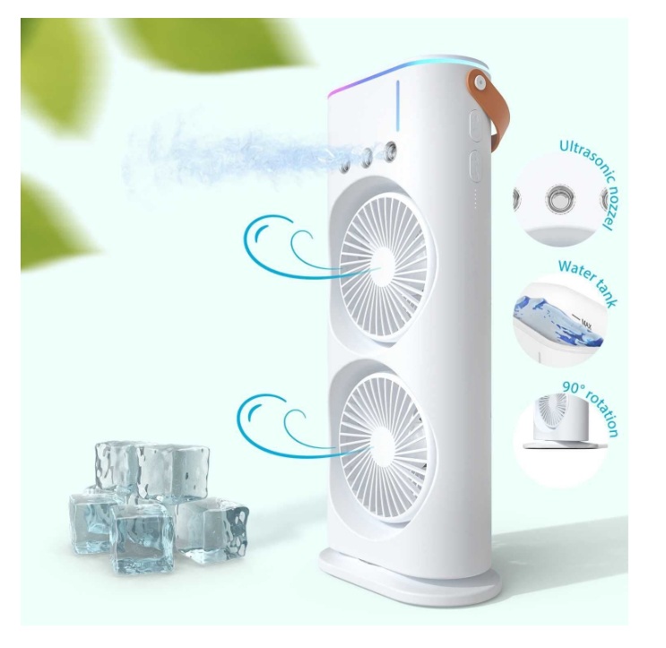 CLINO VENTILATOR DUBLU DE BIROU CU RACORIRE SI UMIDIFICARE PORT USB